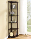 Bonwick 72-inch 5-shelf Corner Bookshelf Cappuccino