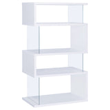 Emelle 63-inch 4-shelf Glass Panel Bookshelf
