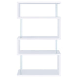 Emelle 63-inch 4-shelf Glass Panel Bookshelf