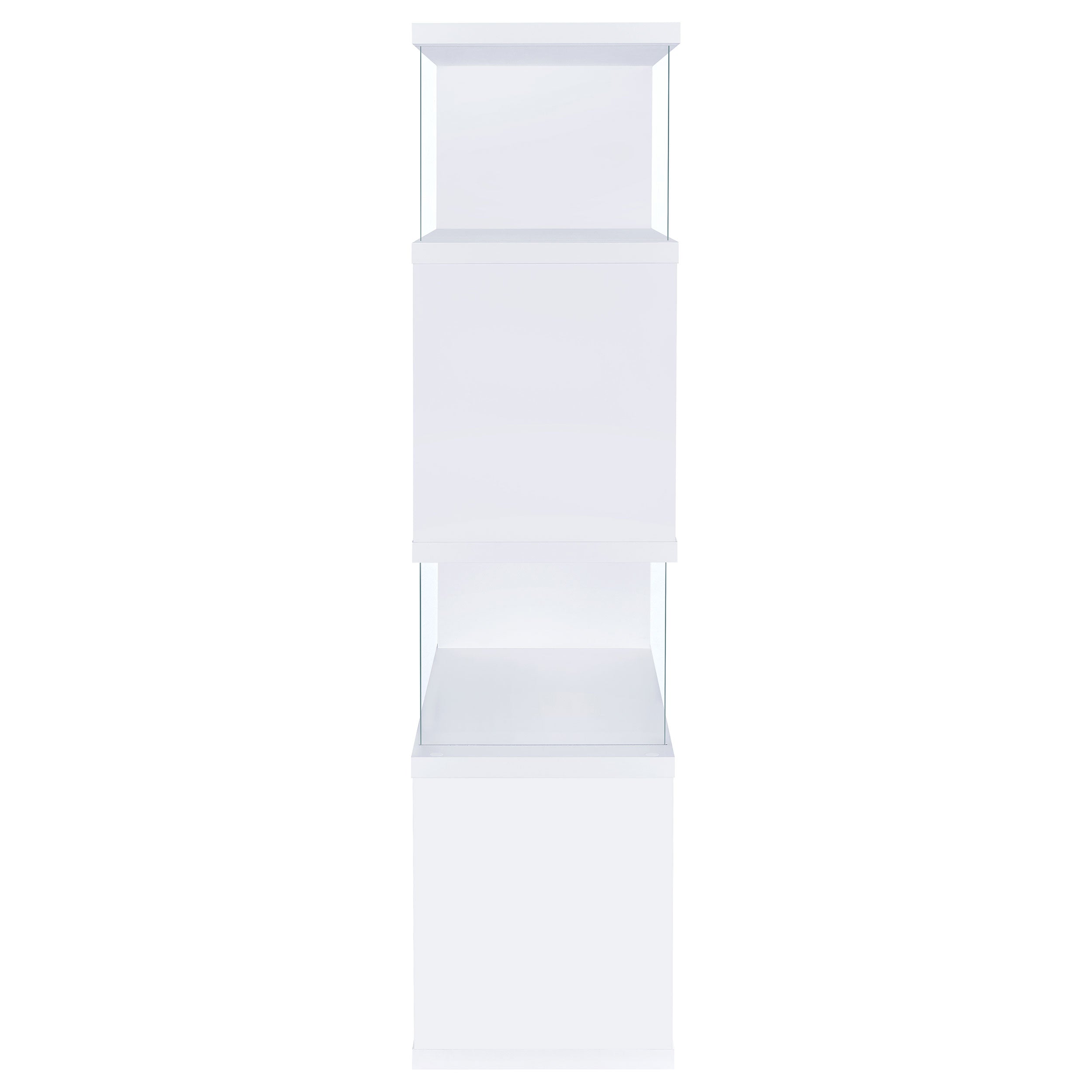 Emelle 63-inch 4-shelf Glass Panel Bookshelf