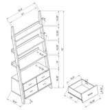 Colella 3-piece Storage Ladder Bookshelf Set Cappuccino