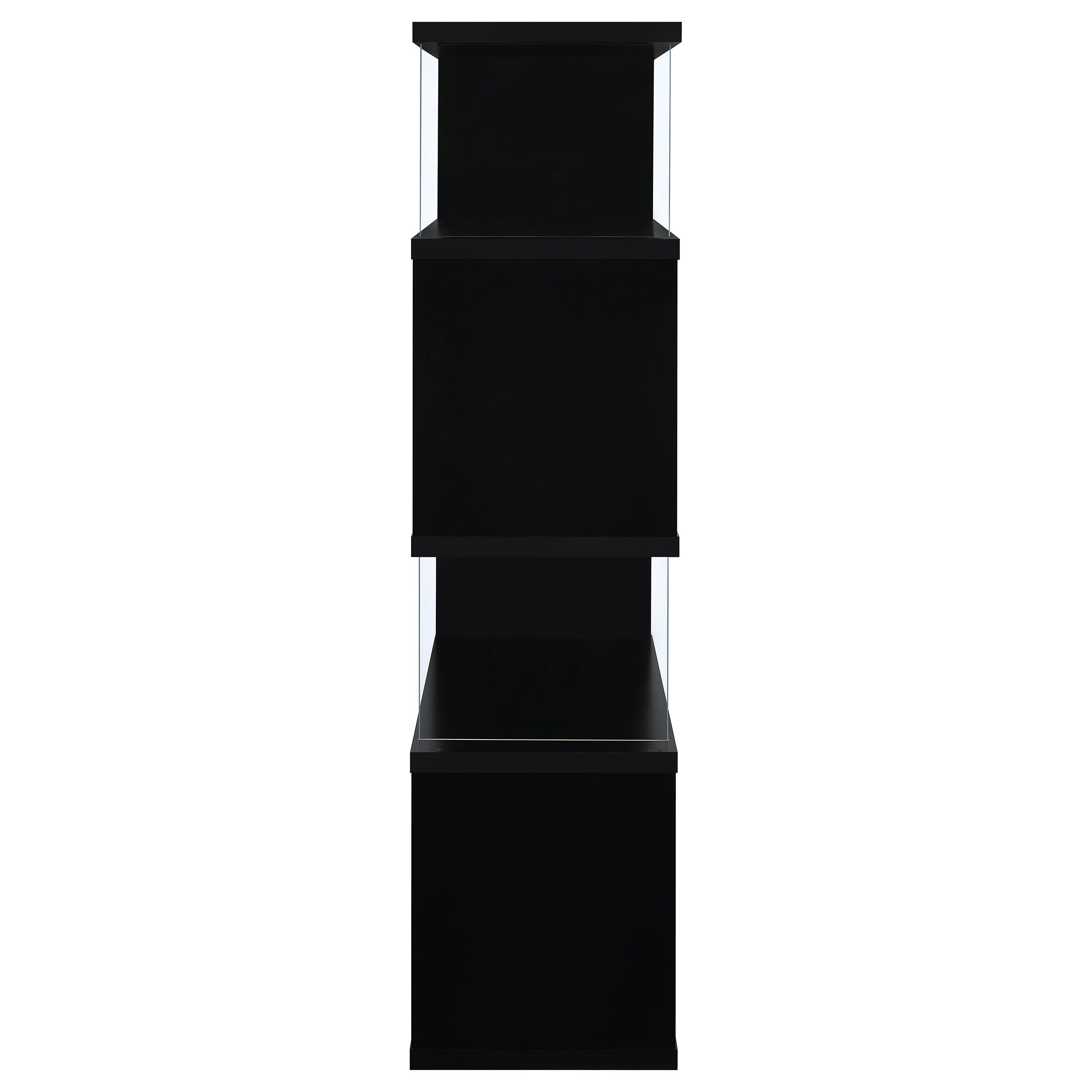 Emelle 63-inch 4-shelf Glass Panel Bookshelf