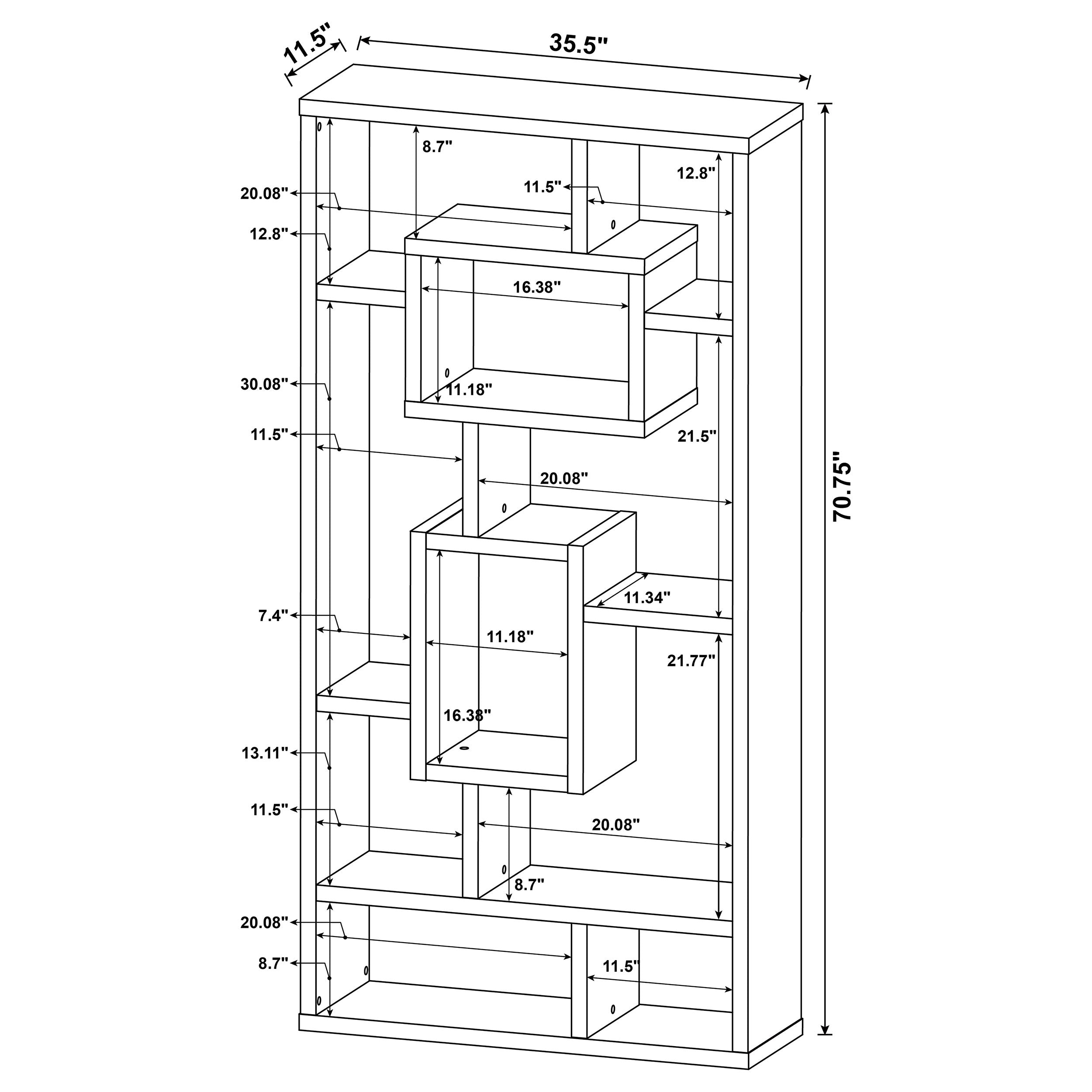 Corey 71-inch 8-shelf Bookshelf