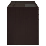 Halston 47-inch 2-drawer Office Desk with Cabinet Cappuccino