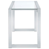 Hartford 47-inch Glass Top Writing Desk Chrome