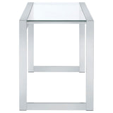 Hartford 47-inch Glass Top Writing Desk Chrome
