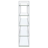 Elmer 63-inch 5-shelf Bookshelf Clear and Chrome