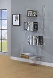 Amaturo 72-inch 4-shelf Acrylic Ladder Bookshelf Clear