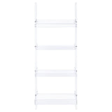 Amaturo 72-inch 4-shelf Acrylic Ladder Bookshelf Clear