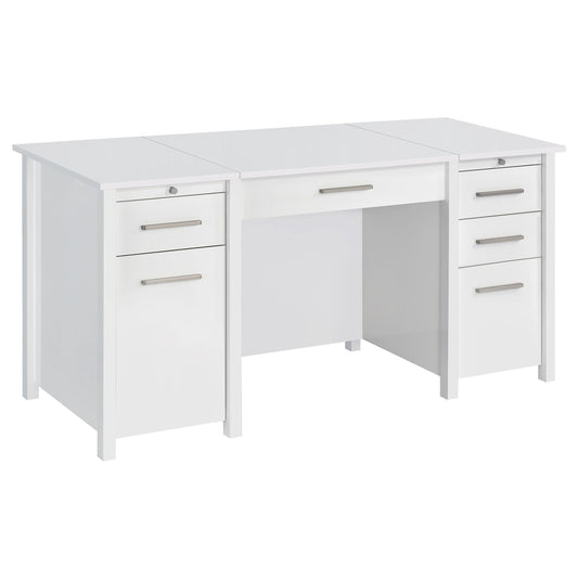Dylan 60-inch 4-drawer Lift Top Office Desk High Gloss