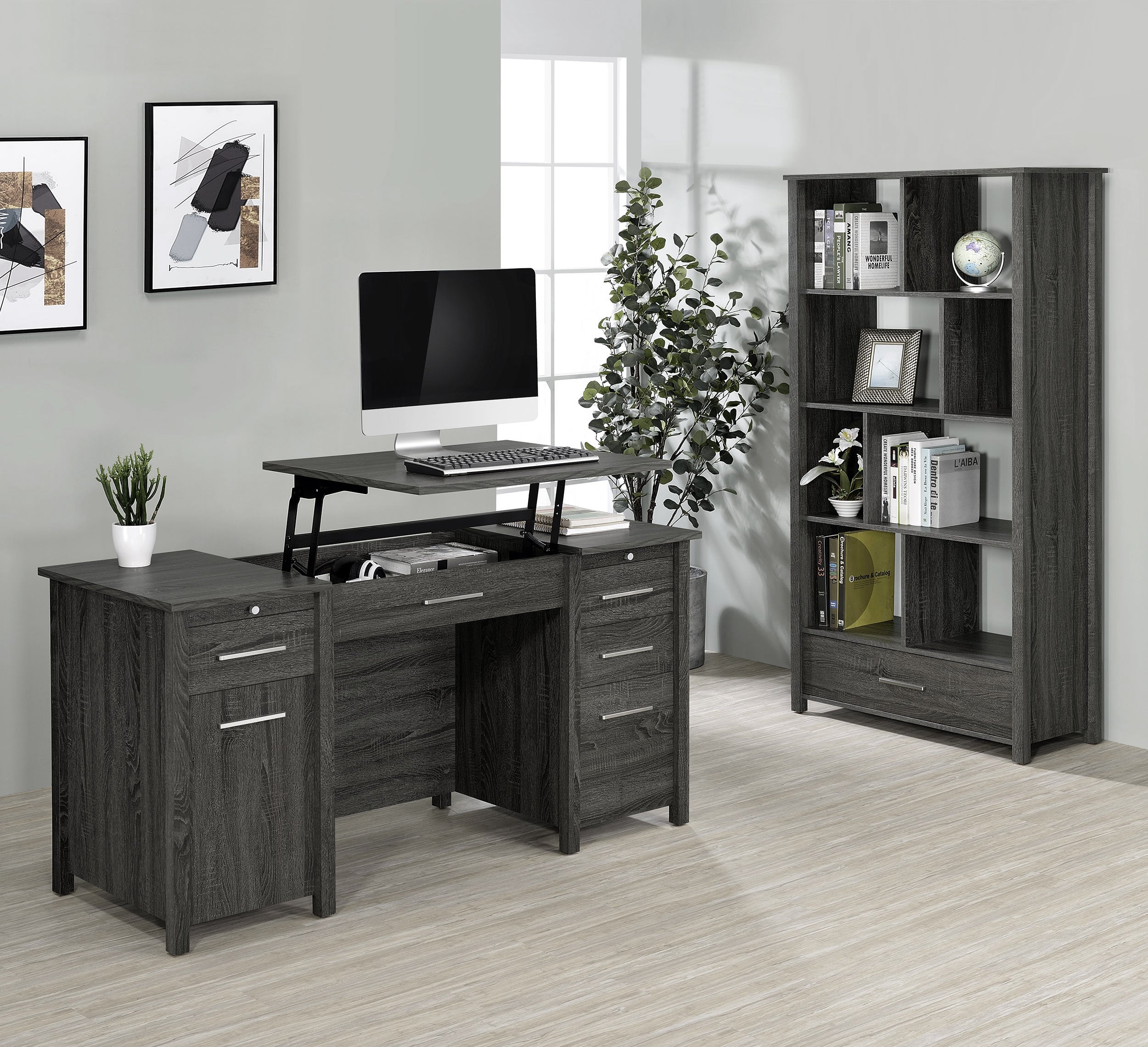 Dylan 68-inch 4-shelf Storage Bookshelf High Gloss