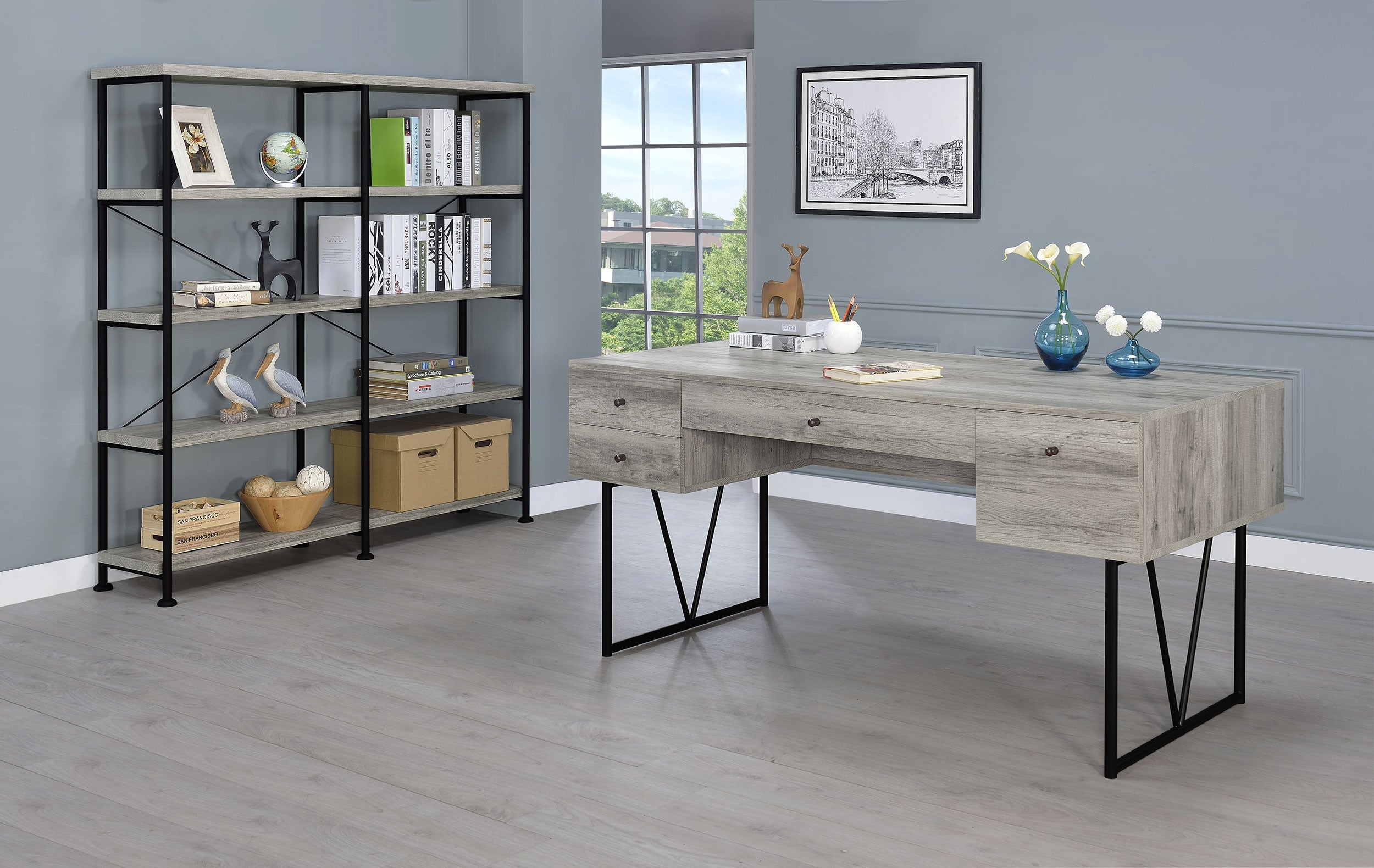 Analiese 63-inch 4-drawer Writing Desk