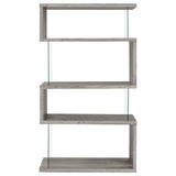 Emelle 63-inch 4-shelf Glass Panel Bookshelf
