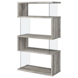 Emelle 63-inch 4-shelf Glass Panel Bookshelf