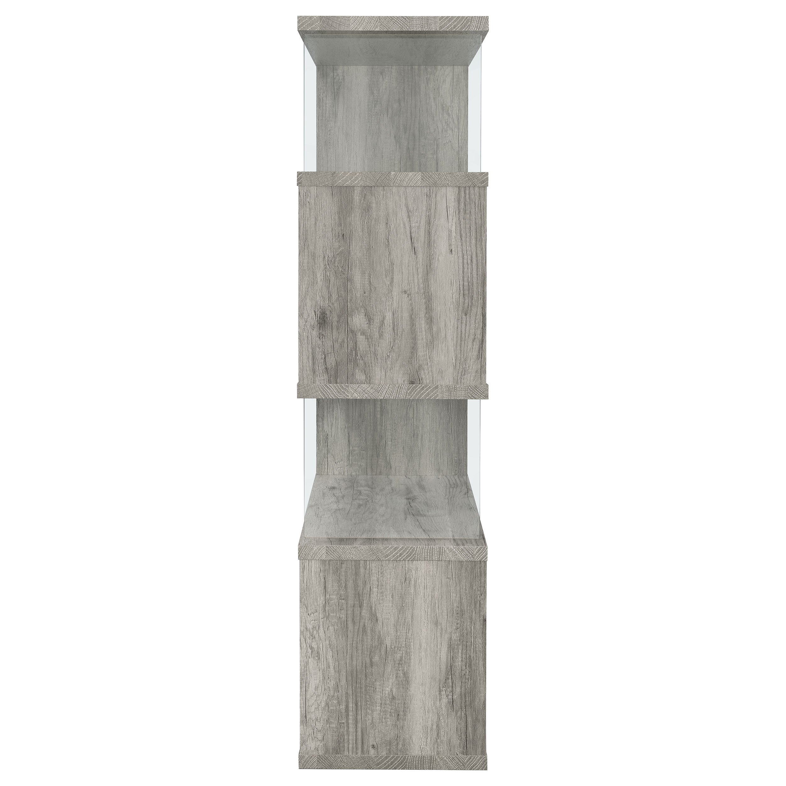 Emelle 63-inch 4-shelf Glass Panel Bookshelf
