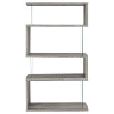 Emelle 63-inch 4-shelf Glass Panel Bookshelf