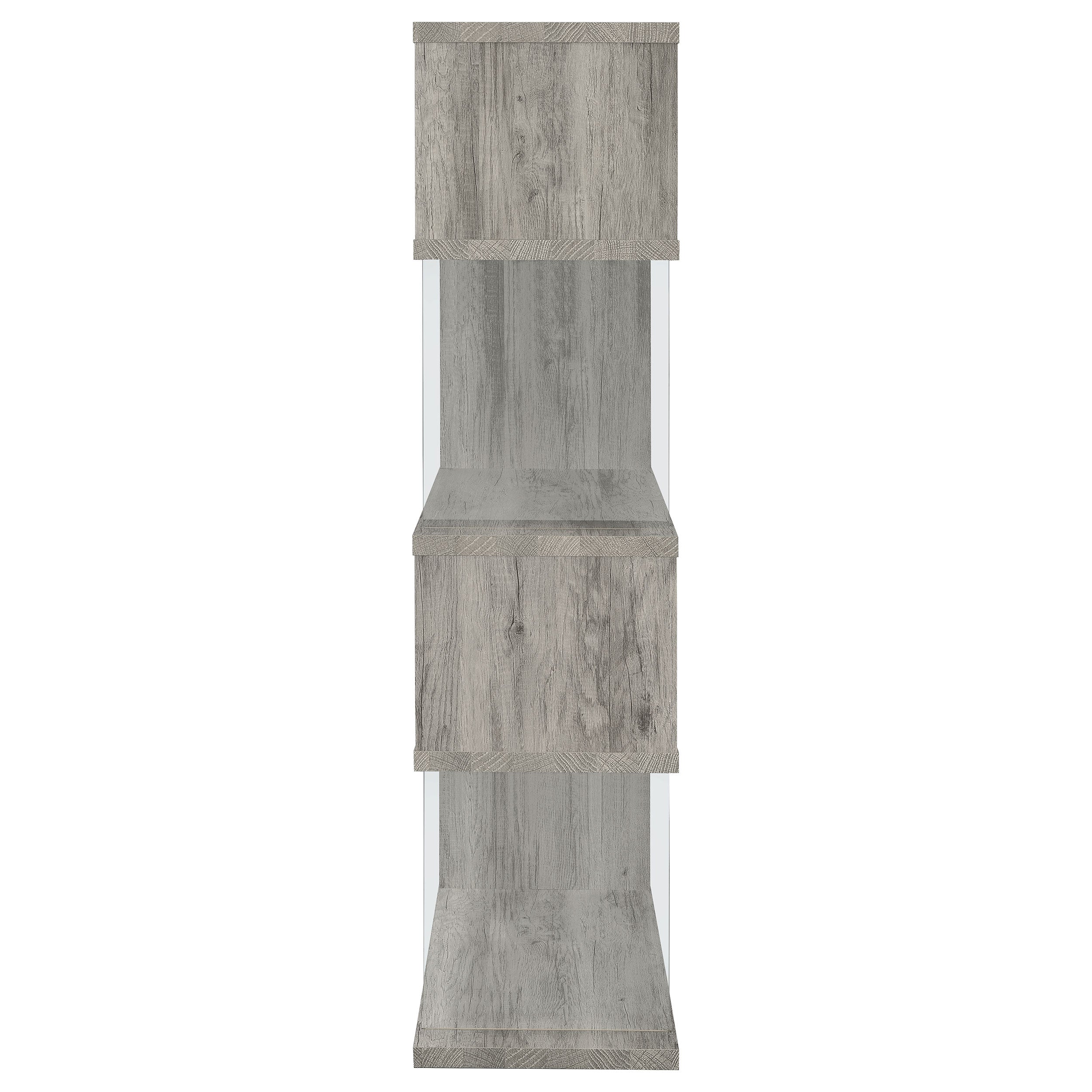 Emelle 63-inch 4-shelf Glass Panel Bookshelf