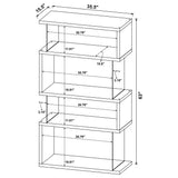 Emelle 63-inch 4-shelf Glass Panel Bookshelf