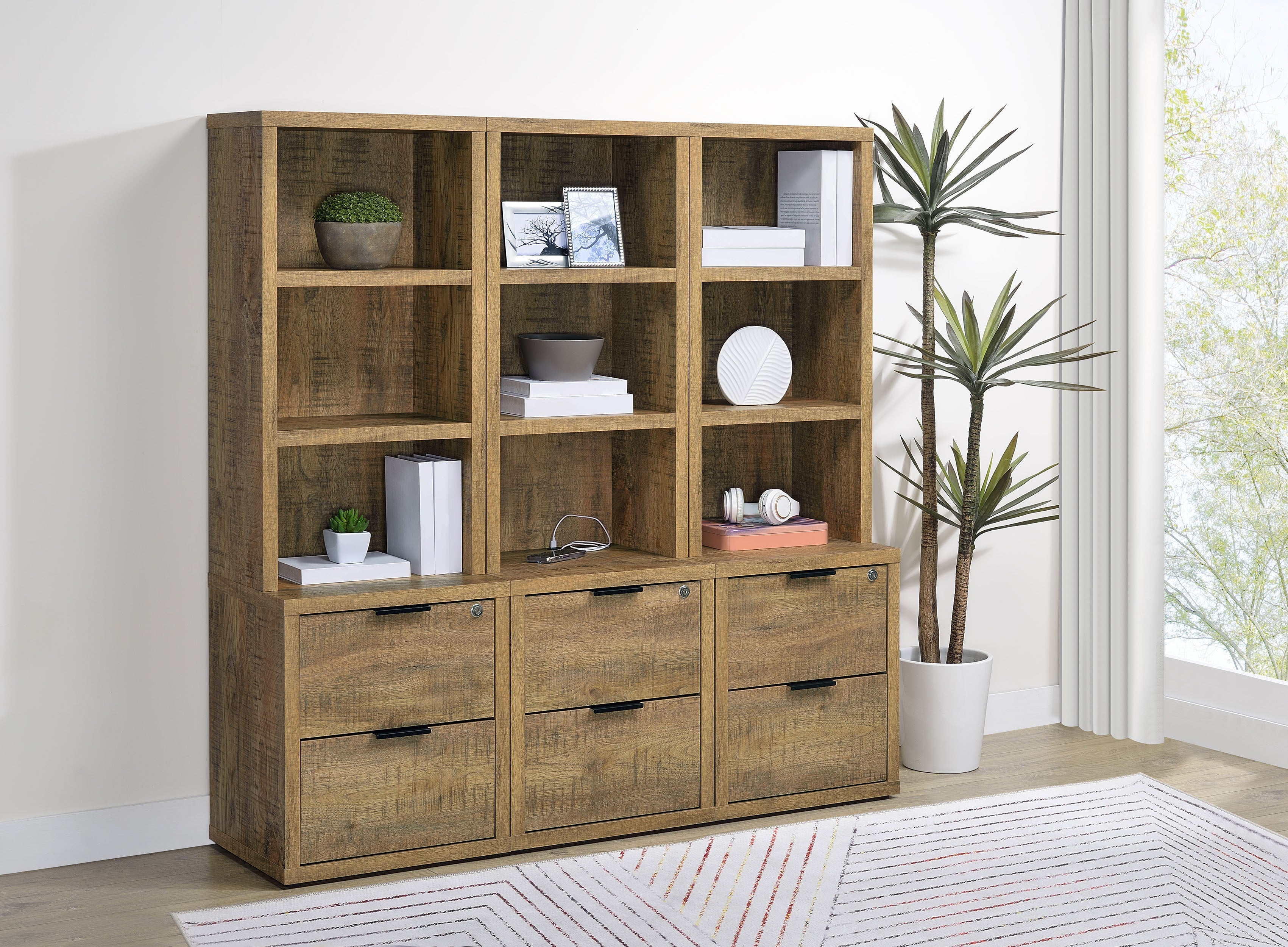 Westpark Wall Unit Bookcase Set with USB