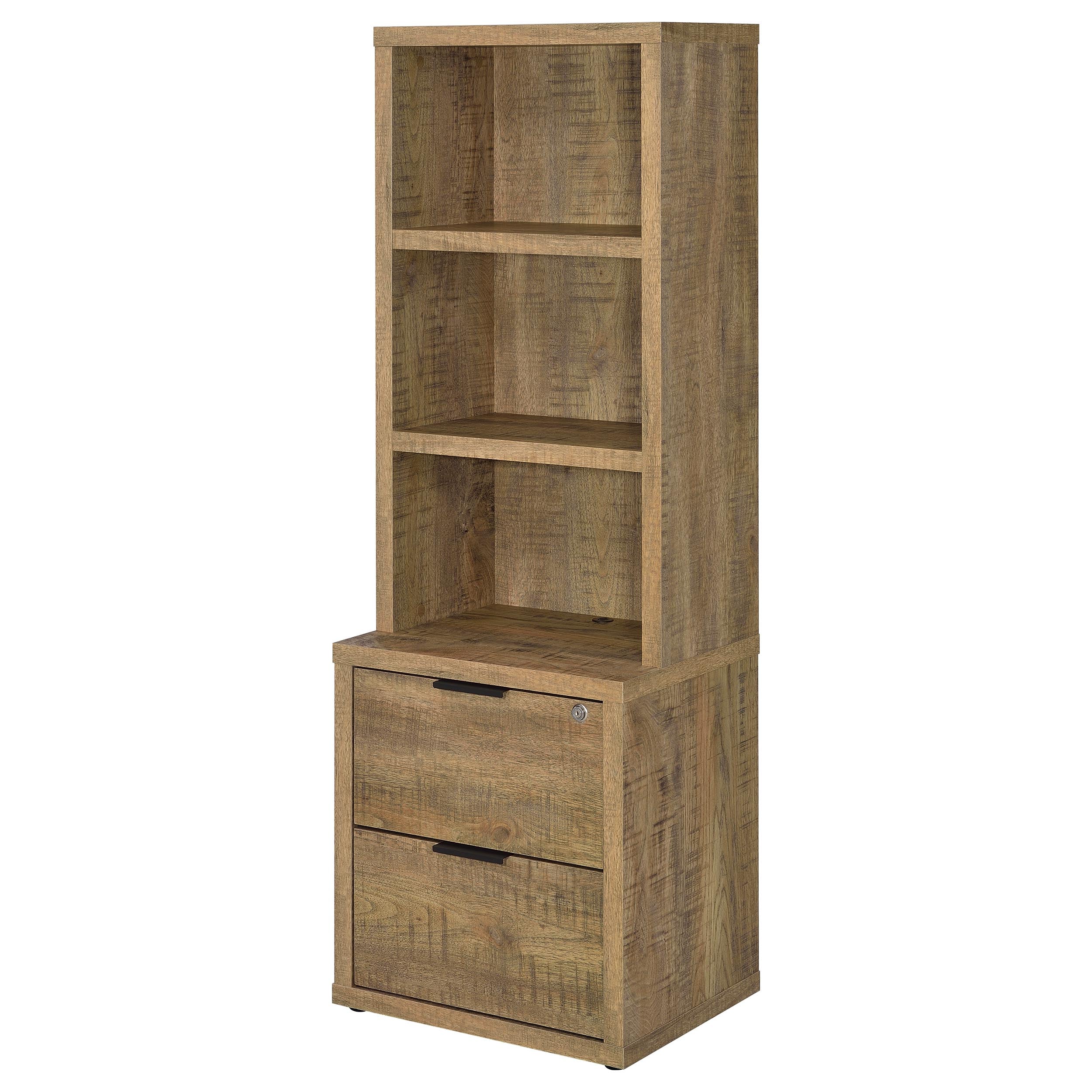 Westpark 3-shelf Bookcase USB and Lockable Drawer
