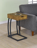 Troy 1-drawer C-Shaped Side Table Power Outlet