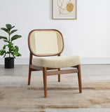 Rayo Rattan Cane Back Accent Chair with Padded Seat