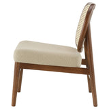 Rayo Rattan Cane Back Accent Chair with Padded Seat