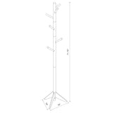 Devlin 6 Hook Freestanding Wood Coat Rack Hat Hanger