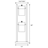 Munson 25-inch 2 Swivel Lights Bedside Table Lamp Silver