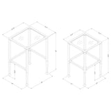 Leilani 2-piece Glass Top Nesting Table Set Black