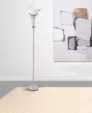 Archie 71-inch Frosted Torchiere Floor Lamp Brushed Steel