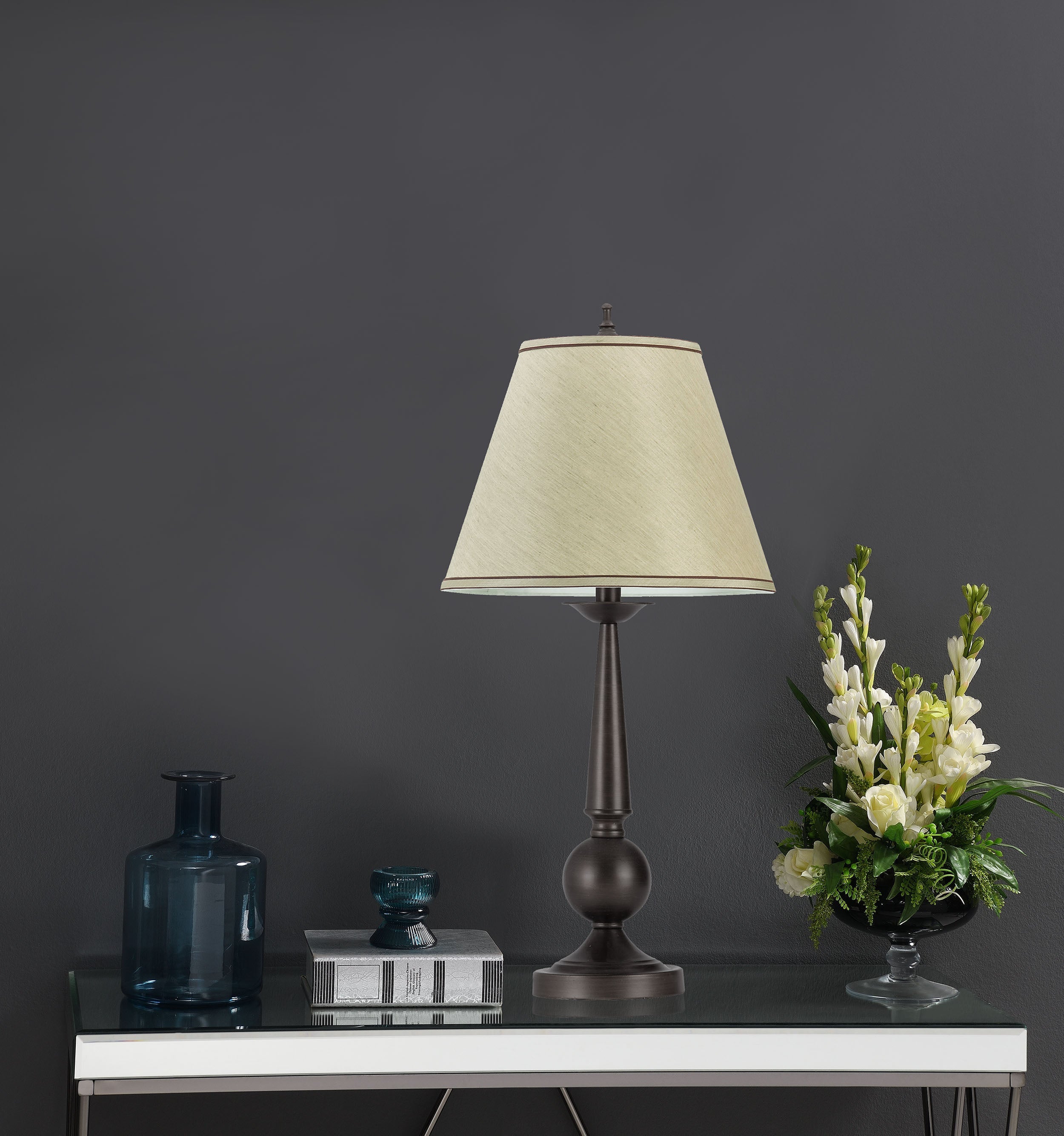 Ochanko 27-inch Empire Shade Table Lamp Bronze (Set of 2)