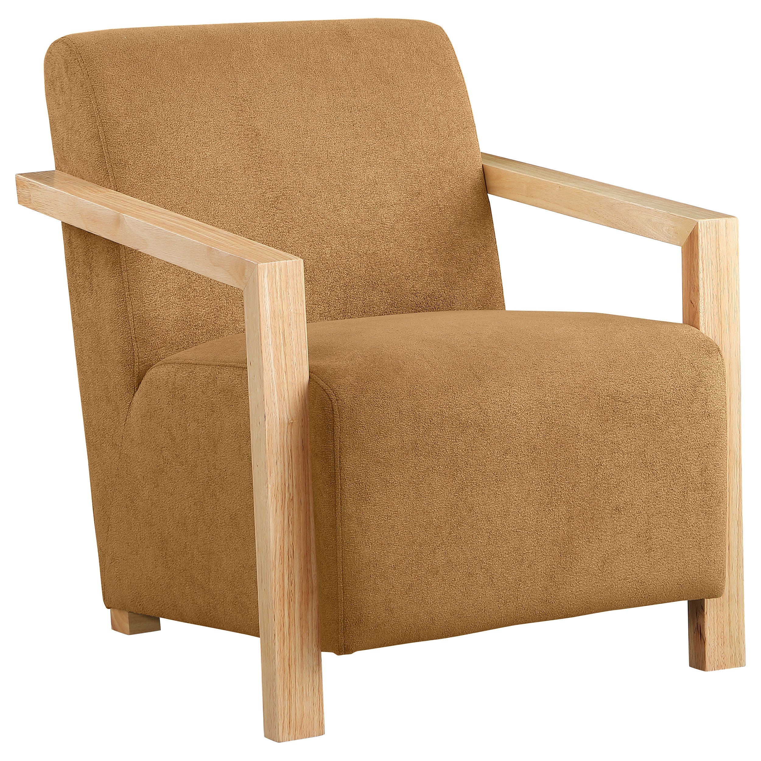 Diego Upholstered Accent Arm Chair with Wood Arms