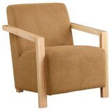Diego Upholstered Accent Arm Chair with Wood Arms