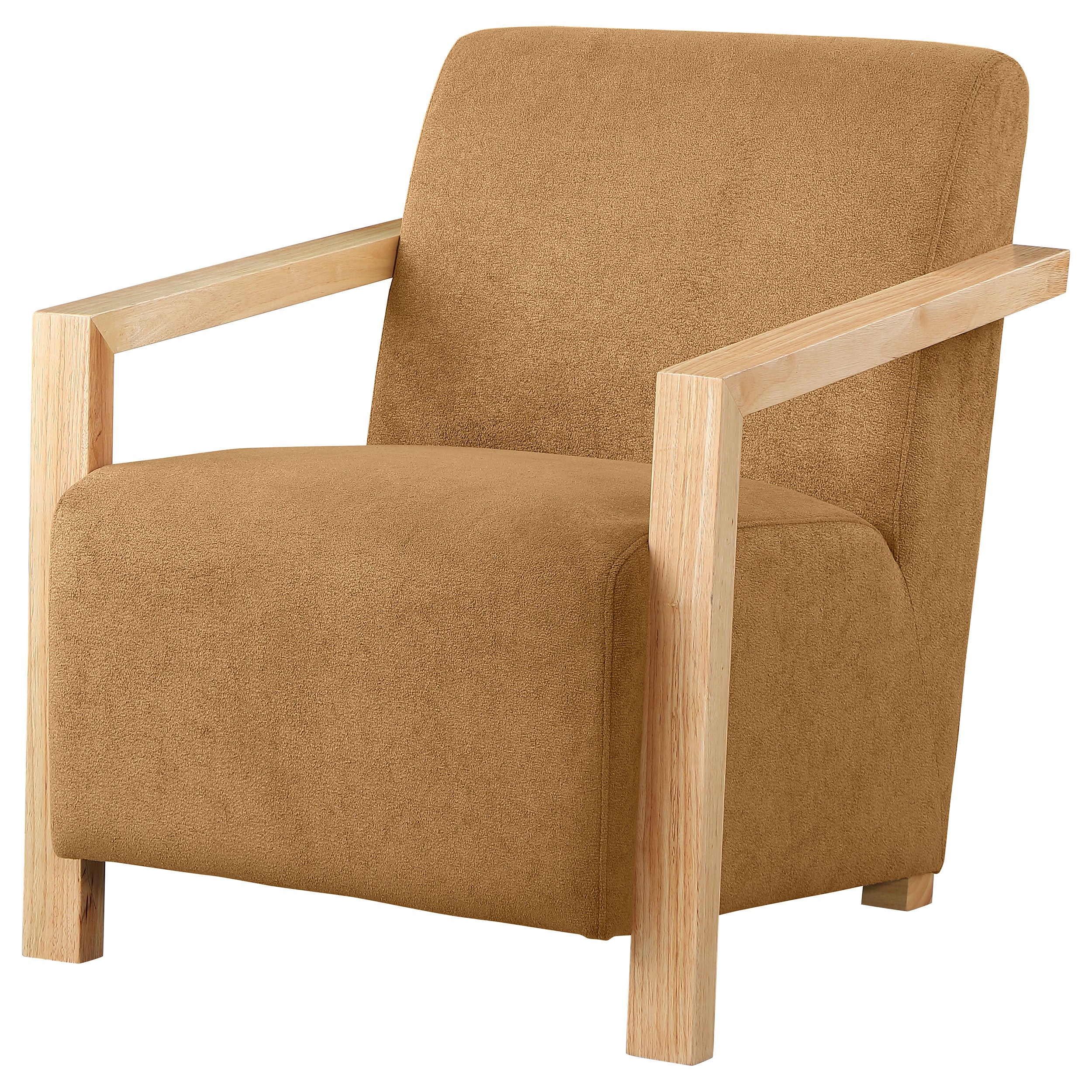Diego Upholstered Accent Arm Chair with Wood Arms