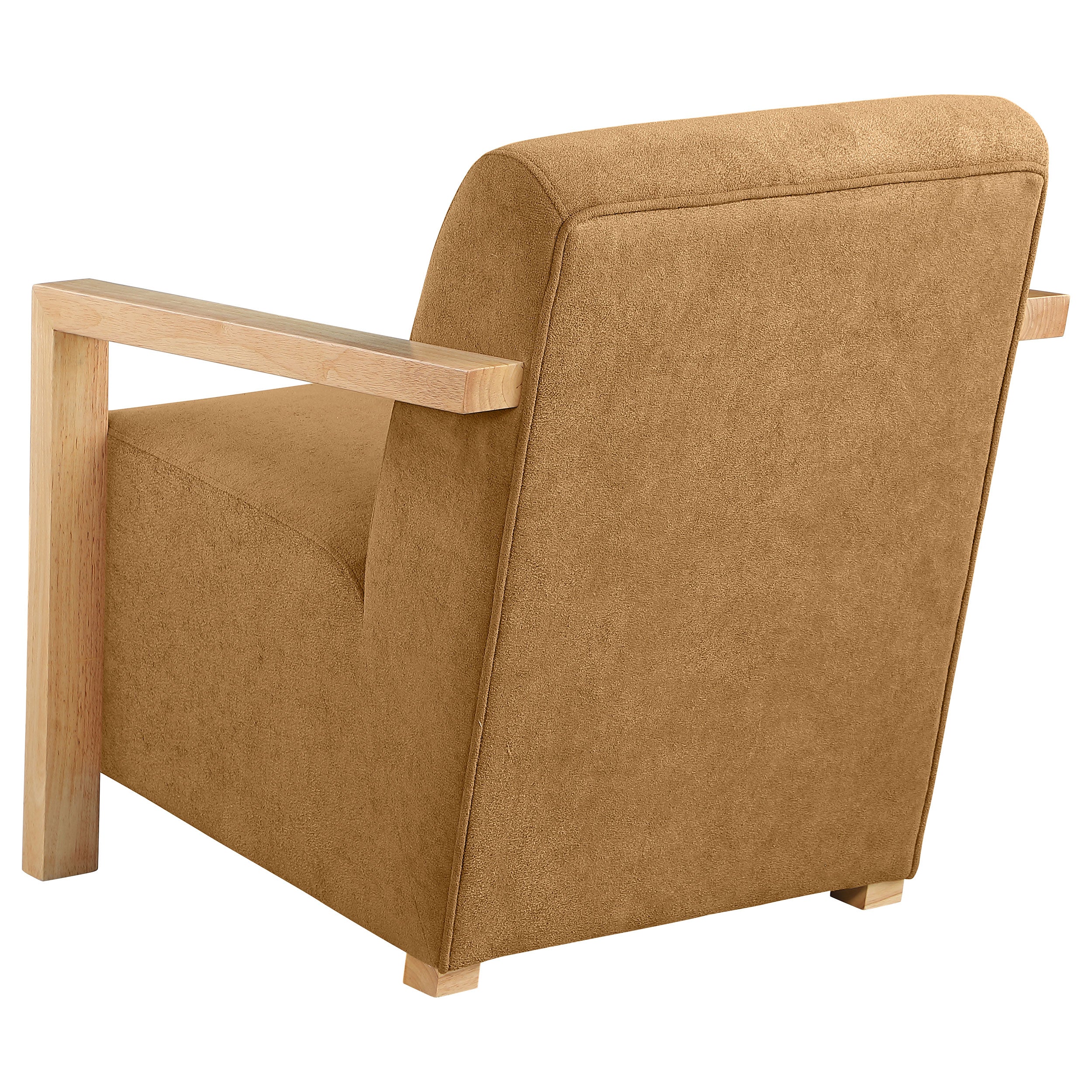 Diego Upholstered Accent Arm Chair with Wood Arms