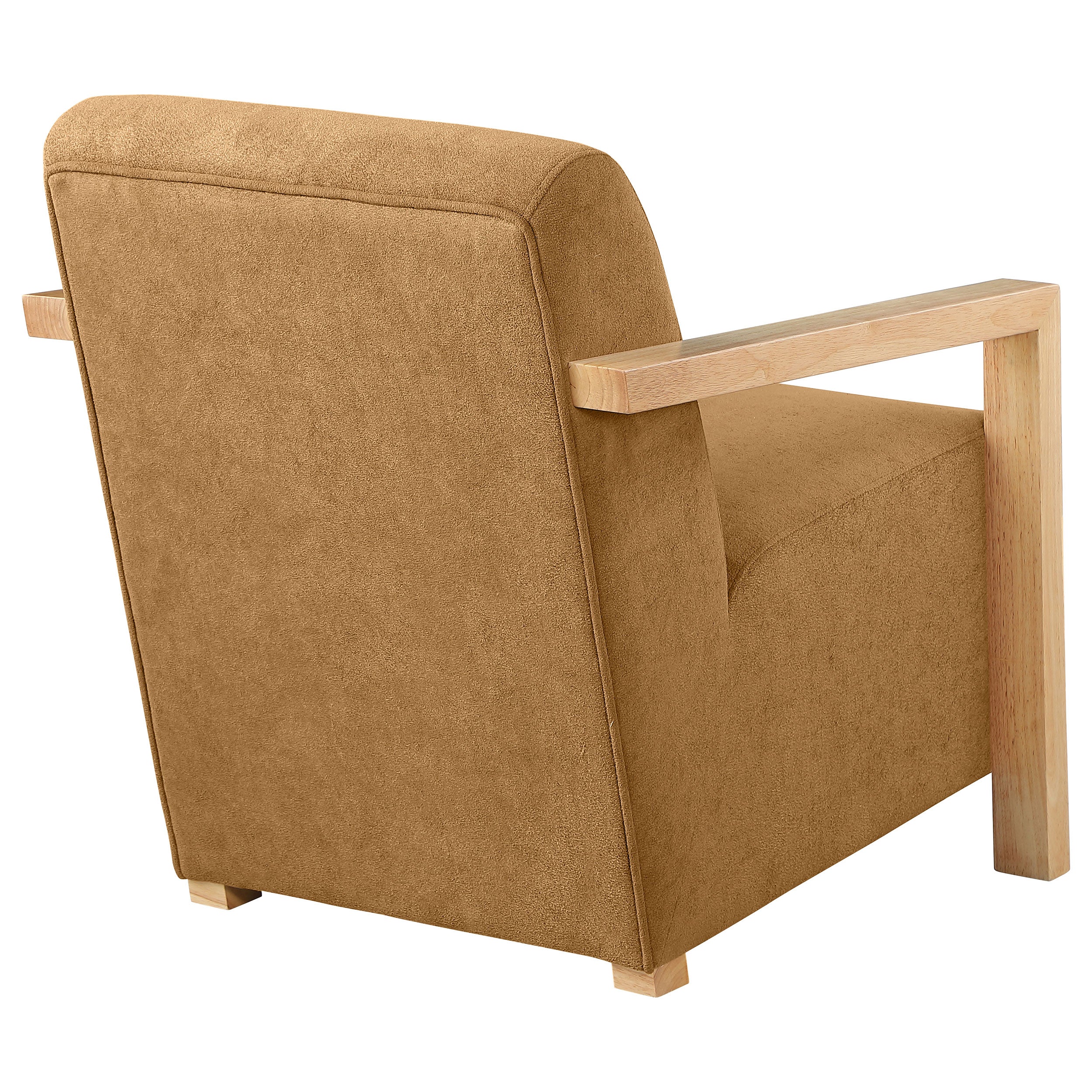 Diego Upholstered Accent Arm Chair with Wood Arms
