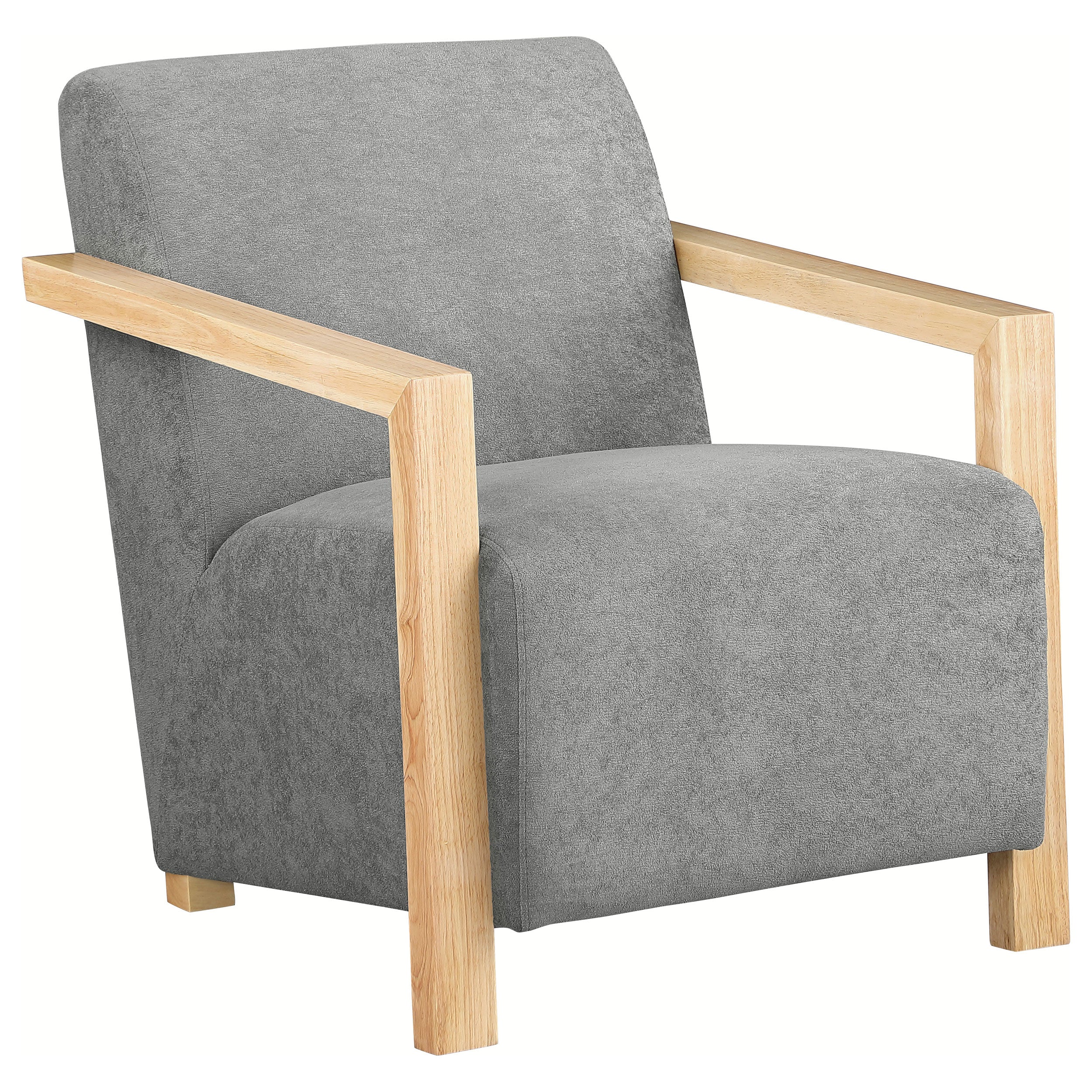 Diego Upholstered Accent Arm Chair with Wood Arms
