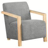 Diego Upholstered Accent Arm Chair with Wood Arms