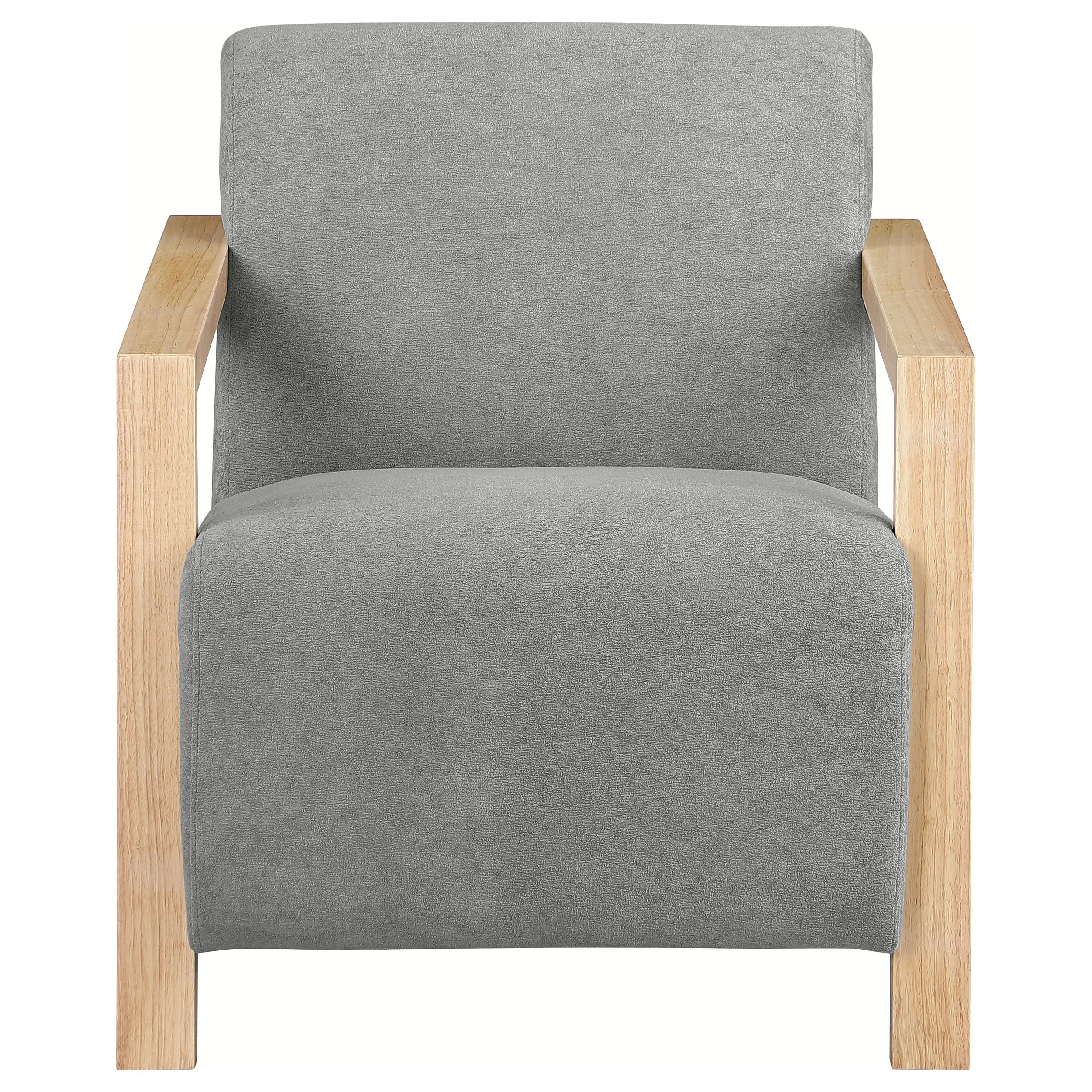 Diego Upholstered Accent Arm Chair with Wood Arms