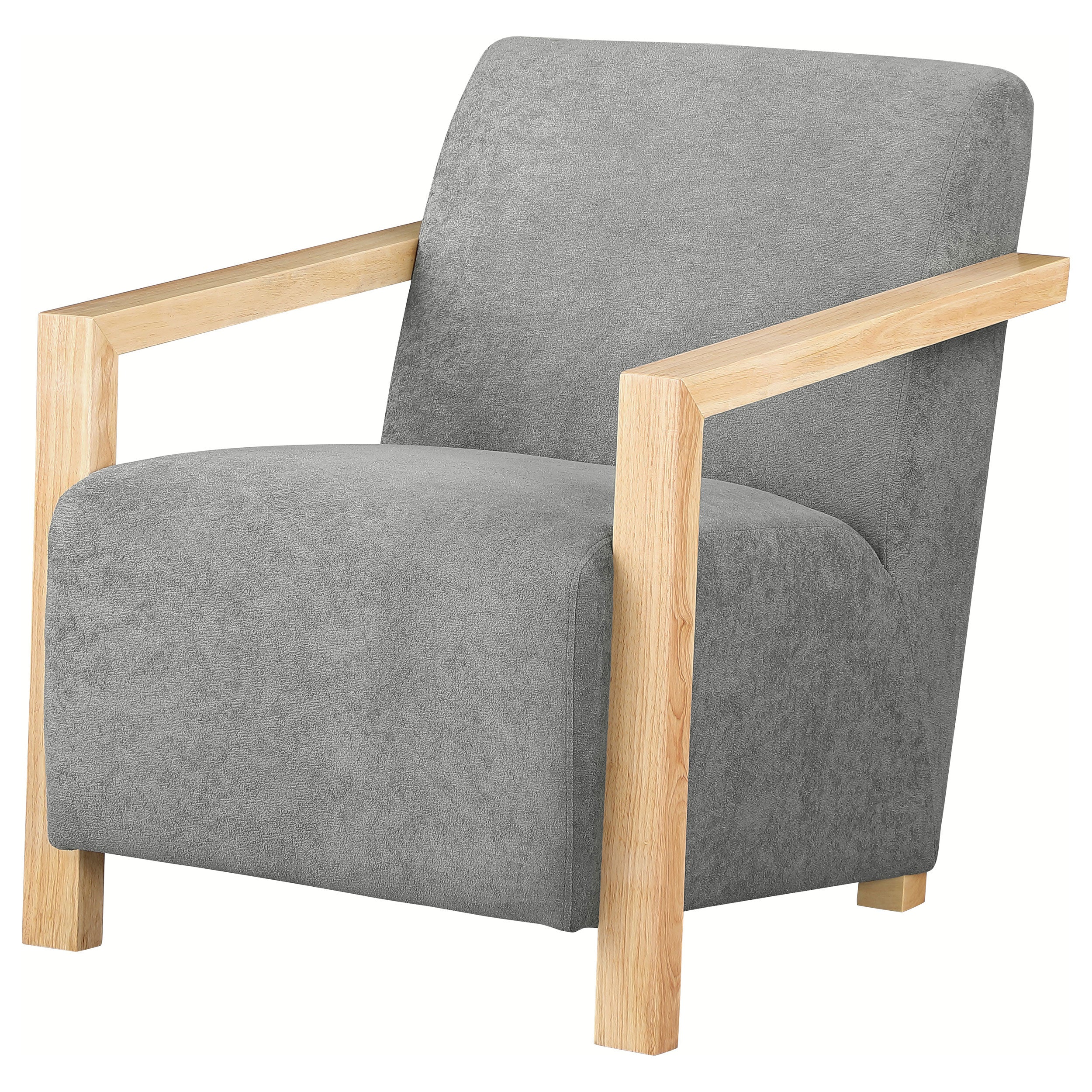 Diego Upholstered Accent Arm Chair with Wood Arms