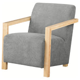 Diego Upholstered Accent Arm Chair with Wood Arms