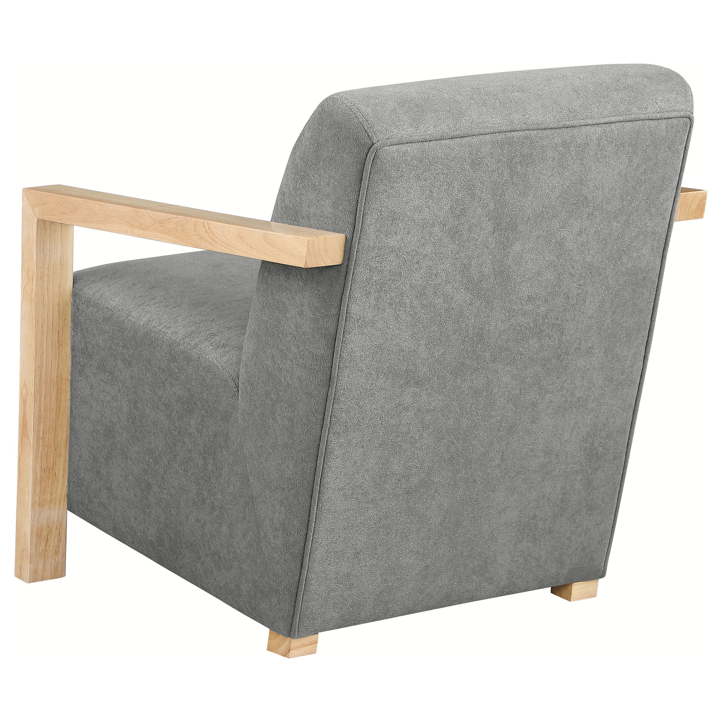 Diego Upholstered Accent Arm Chair with Wood Arms