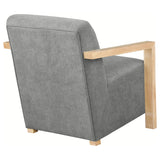 Diego Upholstered Accent Arm Chair with Wood Arms