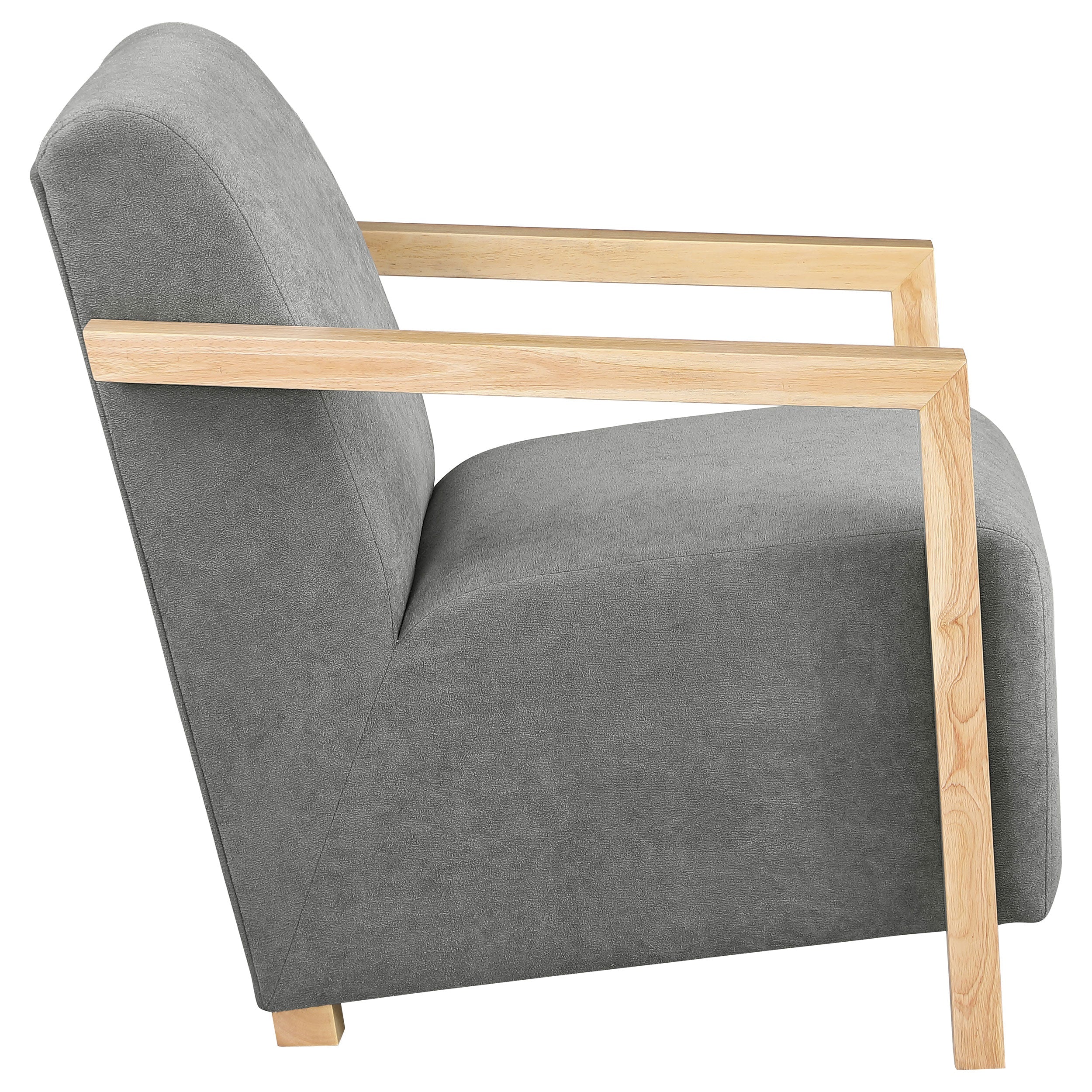 Diego Upholstered Accent Arm Chair with Wood Arms