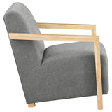 Diego Upholstered Accent Arm Chair with Wood Arms