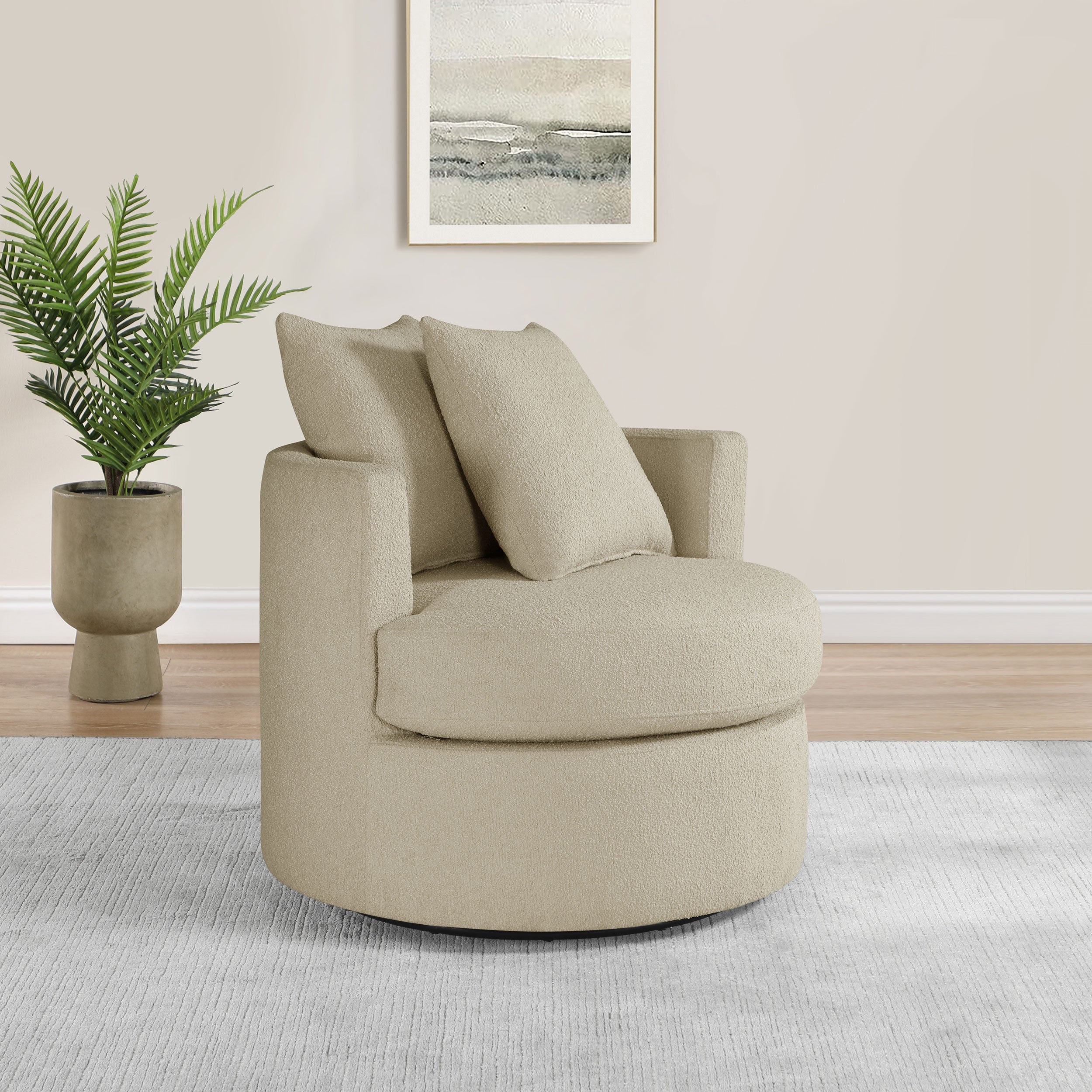 Debbie Upholstered Swivel Accent Chair