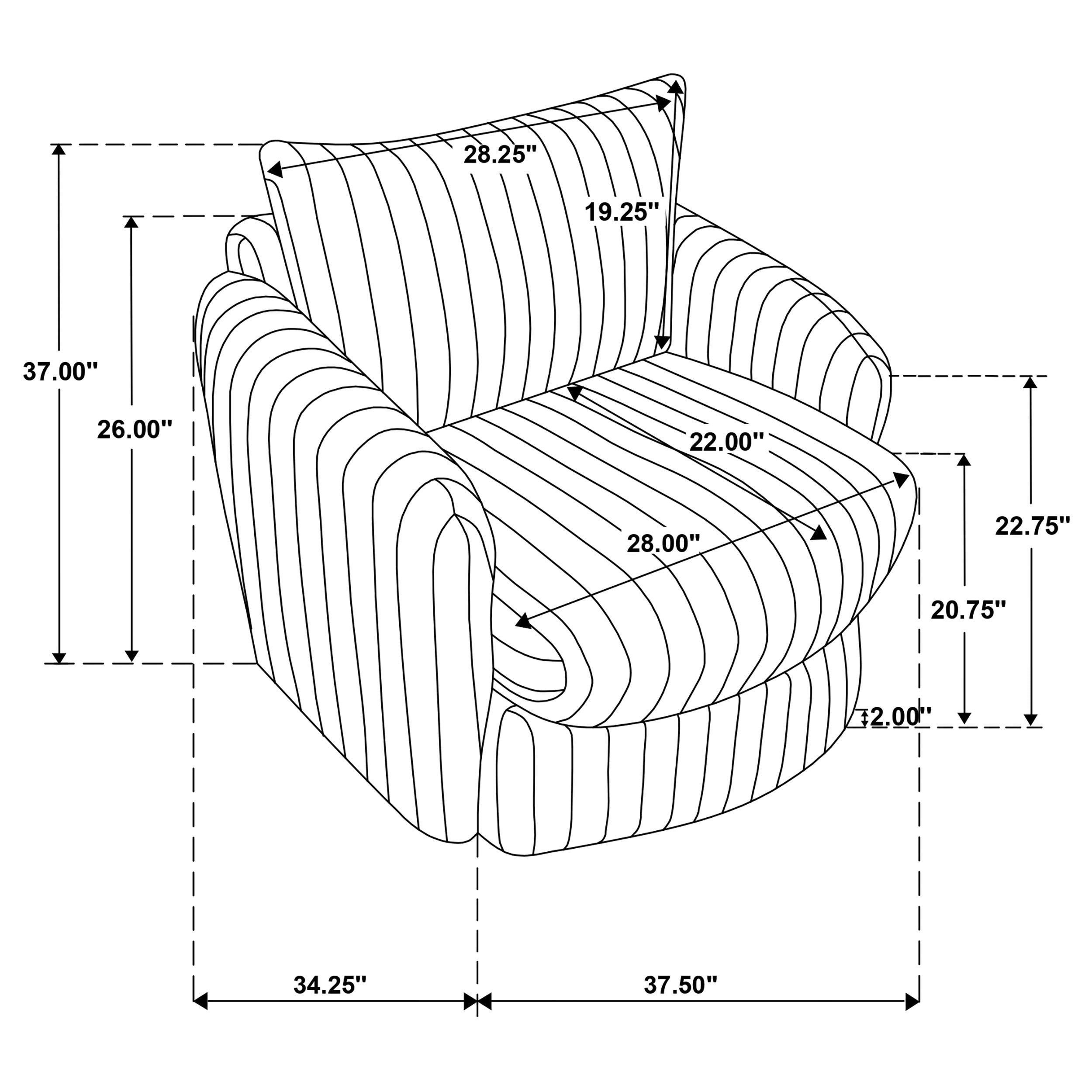 Sarco Corduroy Upholstered Swivel Accent Arm Chair