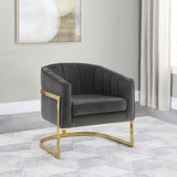 Alamor Upholstered Barrel Back Accent Chair Dark Grey