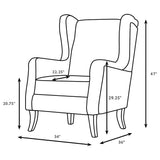 Elmbrook Upholstered Wingback Accent Club Chair Brown